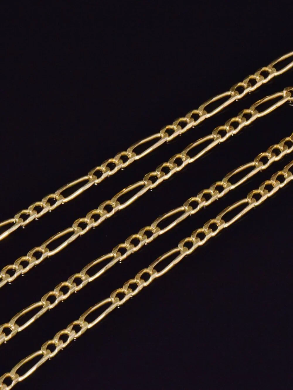 Italian Solid 18K Yellow Gold 30-Inch Figaro Chain Necklace by Olimpia Catene